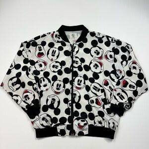 VTG 90’s Disney Mickey & Co. Full Zip Satin Style Bomber Jacket Size Large